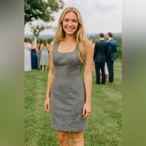 EUC Y2K Square Neck Wool Blend Banana Republic Mini Dress